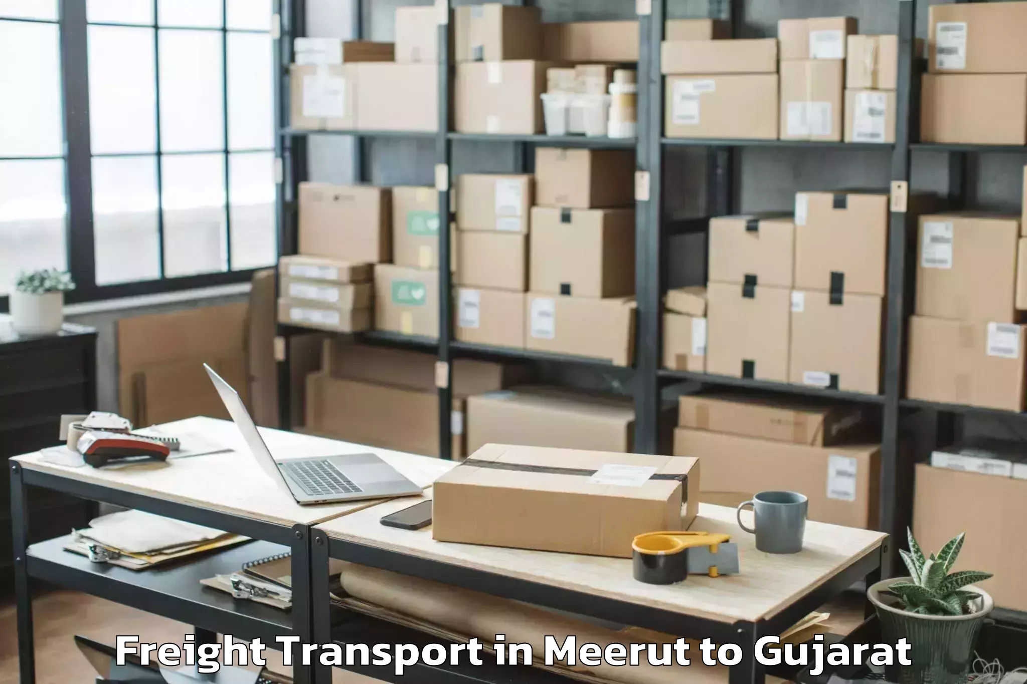 Top Meerut to Ambaji Freight Transport Available